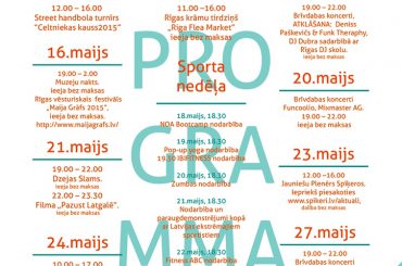 Spīķeri aicina uz pasākumiem maijā