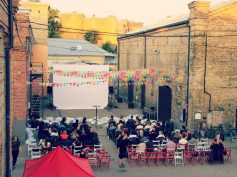 Open-air cinema evenings in Spīķeri Quarter