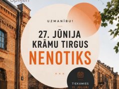 Uzmanību! 27. jūnijā krāmu tirgus nenotiks.